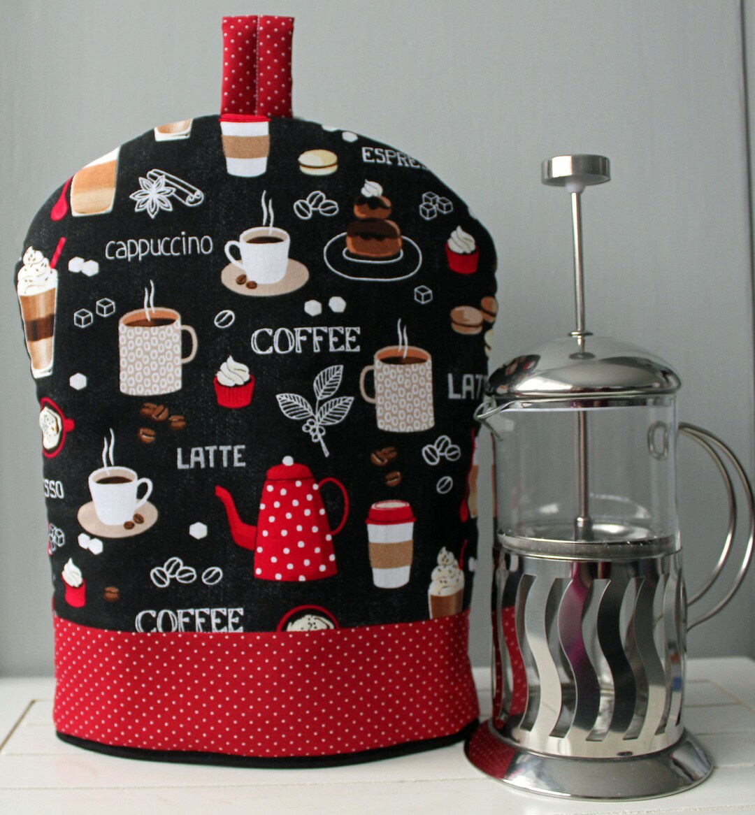 Teal Knit Coffee Cosy - Cafetiere Cosy - Coffee Jug Warmer - French Press Cover - Coffee Press