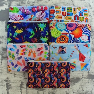 Schminktasche Sommer, Reisekosmetiktasche, Strandtasche, Urlaubszippertasche, Seepferdchen, Flip Flops, Axolotlsalamander, Clownfisch