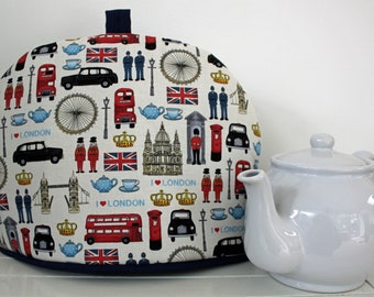 London icons Britannia insulated tea cosy, Platinum jubilee, Coronation, garden party, street party, tea party