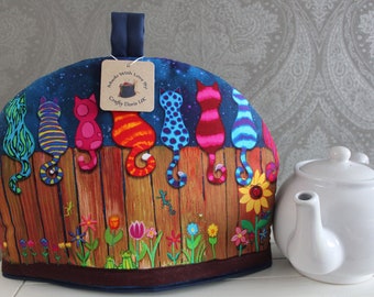 Tea Cosy, Tea Cosy aislado con diseño de gato, PEQUEÑO, MEDIANO, GRANDE