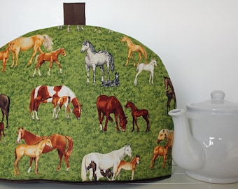 Tea Cosy, Horse design insulated Tea Cosy Mares with foals, SMALL, MEDIUM, LARGE