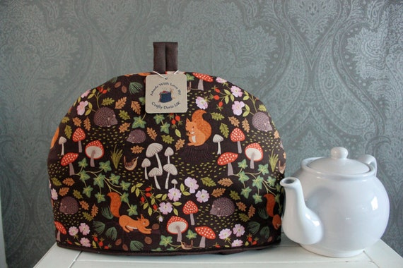 Insulated Tea Cosy: Handmade Woodland Animals Cotton Tea Cozy