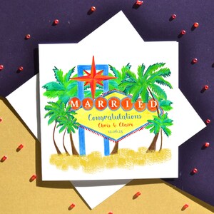 Las Vegas sign Wedding card