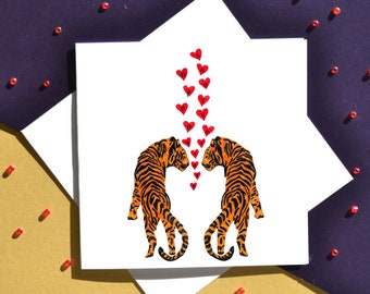 Tiger lovers Valentine's day card