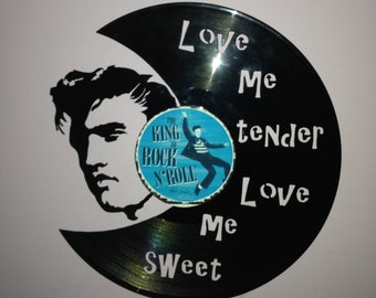 Horloge murale Elvis Presley, rock'n'roll sur Disque record Vinyle 33 T. 2 modèles au choix