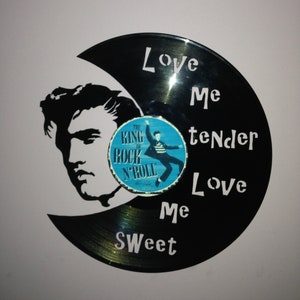 Clock cut Vinyl record  Elvis Presley, rock'n'roll