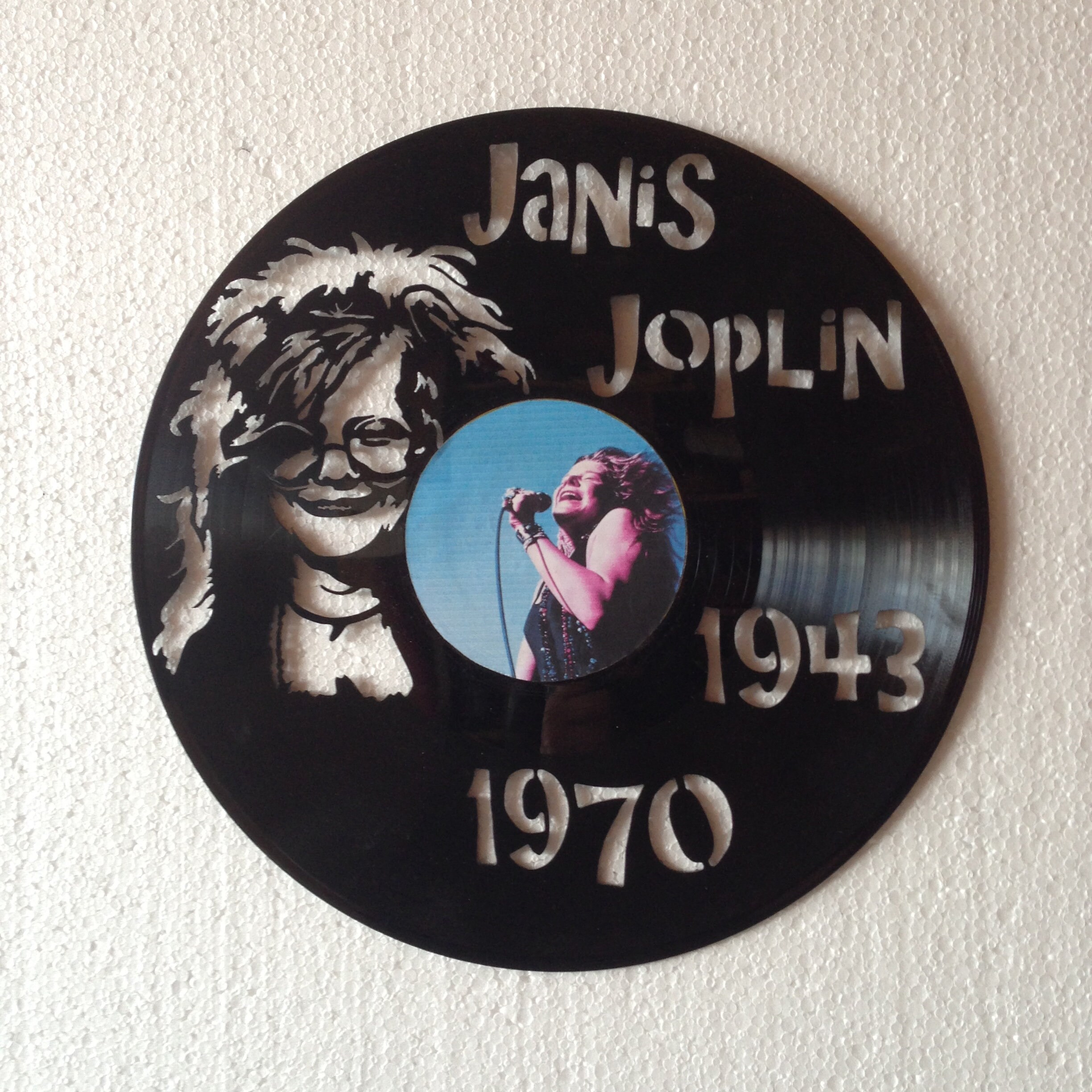 Décoration Murale/Horloge Dans Un Vrai Disque Vinyle 33 Tours - Janis Joplin