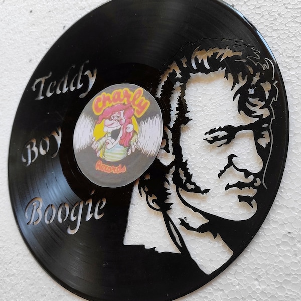 Décoration murale ou horloge de Crazy Cavan, rock'n'roll, ted, teddy boy, rockabilly dans un disque vinyle 33 tours