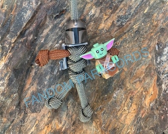 Llavero de paracord de Baby YODA, accesorio EDC de uso diario, cordón de Star Wars, llavero de amigo motero, dijes de mochila de dibujos animados de nerds