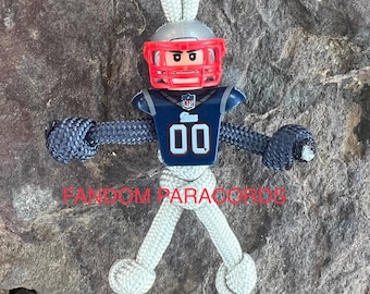Llavero de paracord de los New England Patriots, llavero de uso diario, llavero de fútbol americano, accesorios de fútbol americano de la NFL, llavero de amigo motociclista
