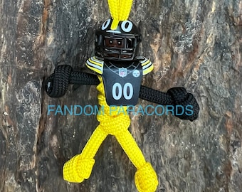 Llavero de paracord de los Pittsburgh Steelers, llavero de uso diario, llavero de fútbol americano, accesorios de fútbol americano de la NFL, llavero de amigo motociclista