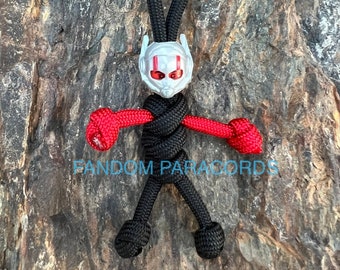 Llavero de paracord de Ant-Man, llavero de los Vengadores de Marvel, accesorio para llevar a diario, llavero de compañero motero, minifigura de Lego, tirador de cremallera, llavero de superhéroe