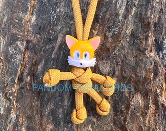 TAILS Sonic the Hedgehog Paracord Keychain, Everyday Carry Keyring