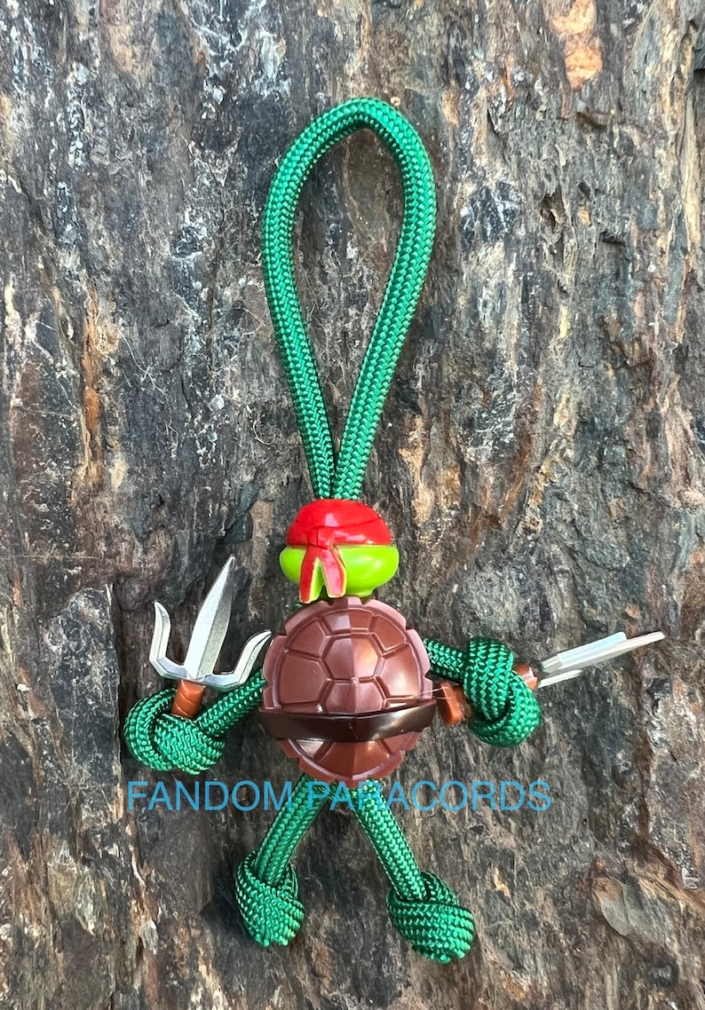 Lego Raphael Keychain Raphael Ninja Turtles Paracord Keychain, Everyday Carry Keyring, Biker ...