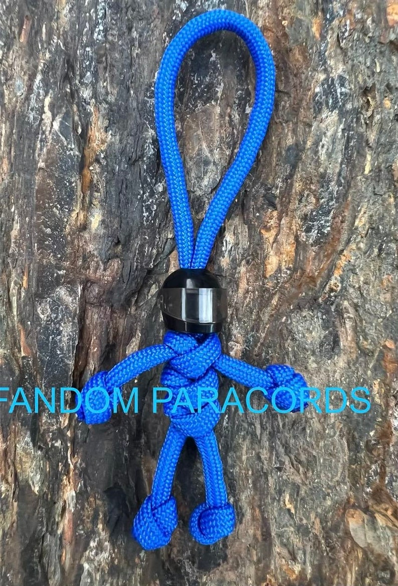 BIKER MOTORCYCLE HELMET Fandom Buddy Paracord Lego Head Keychain - Every Day Carry Keyring Biker Buddy Minifigure, Zipper Pull, Super Hero