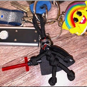 Biker Buddy Paracord Keychain, Everyday Carry Keyring, Lego Minifigure, Zipper Pull, MOTORCYCLE Accessory image 7