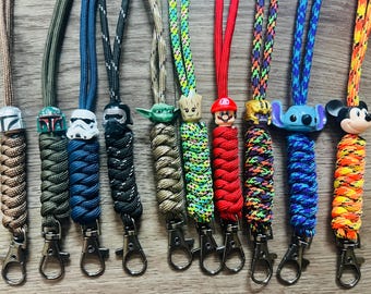 Cordón de identificación de personaje de paracord, accesorio EDC de uso diario, cordón de Star Wars, llavero de supervivencia, dijes de mochila de dibujos animados nerd