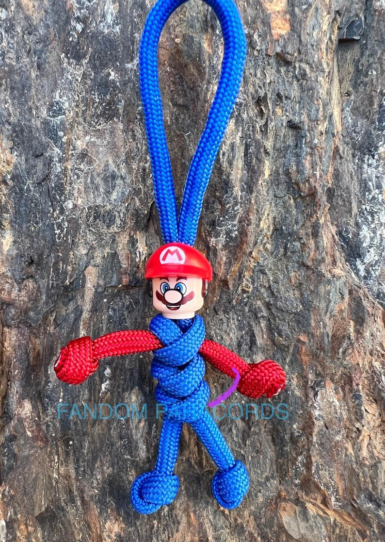 Mario Paracord Keychain, Everyday Carry, Super Mario Bros Brothers Keychain, Biker Buddy Keychain, Nintendo Keychain, LEGO Minifigure
