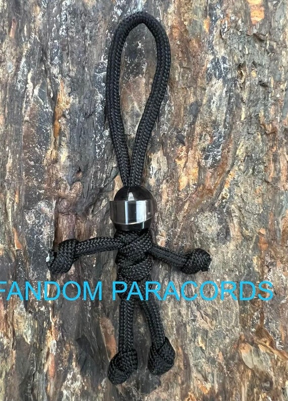 Biker Buddy Paracord Keychain, Everyday Carry Keyring, Lego Minifigure, Zipper Pull, MOTORCYCLE Accessory