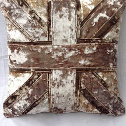 Velvety Union Jack Cushion Etsy