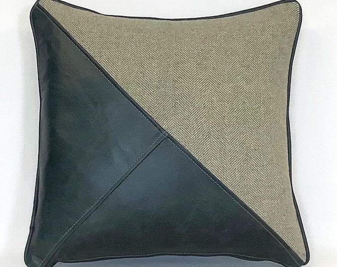 The leather and wool cushion