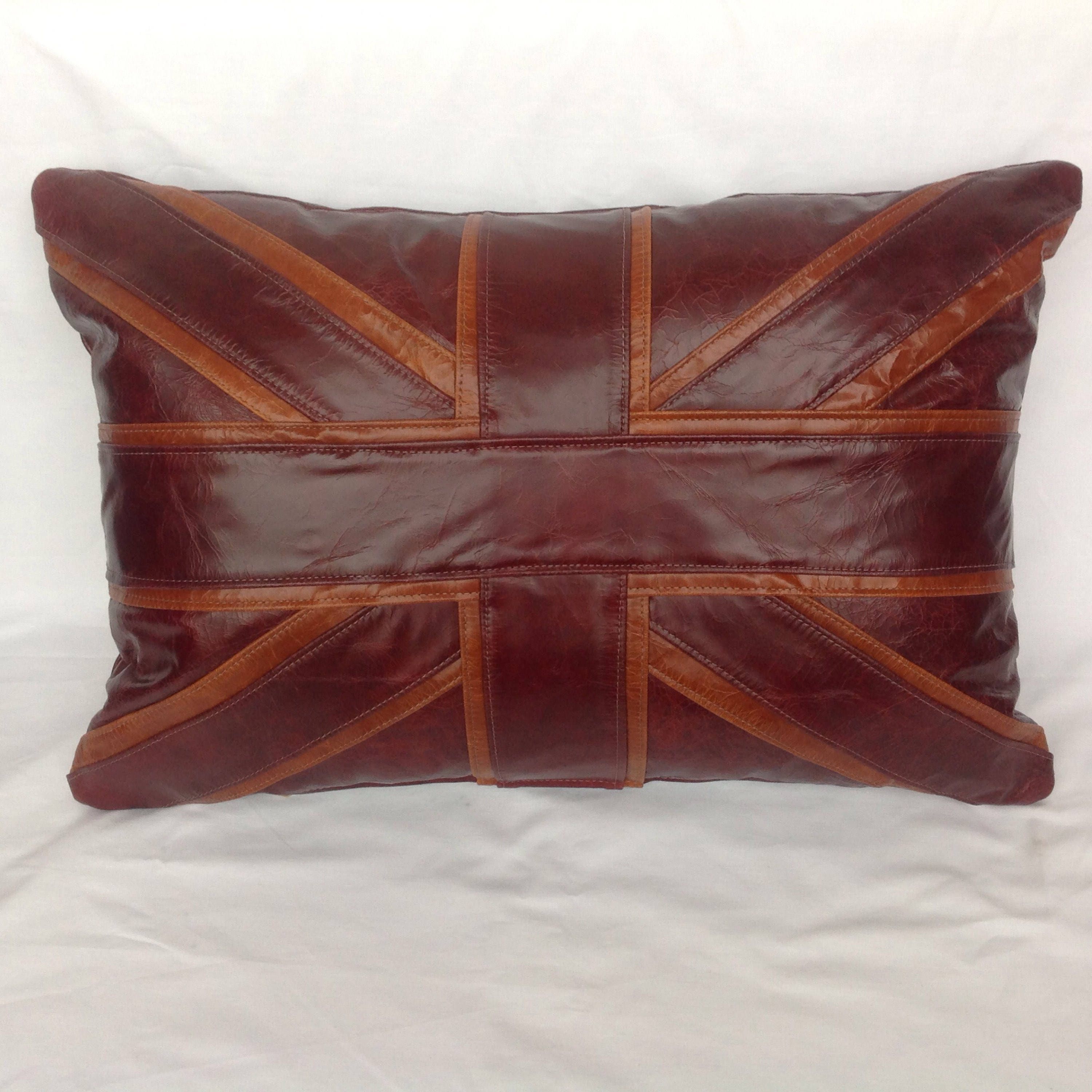 Leather Union Jack cushion Etsy