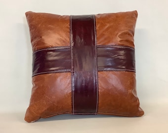 The cracked leather George cross cushion
