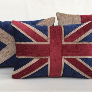 A Collection of vintage Union cushions. Union Jack, george cross, flag of Scotland