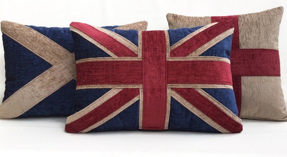 A Collection of Vintage Union Cushions. Union Jack George Cross Flag of Scotland Etsy Canada