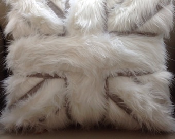Fur Union Jack cushion