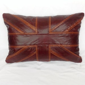 Cracked Leather Union Jack cushion