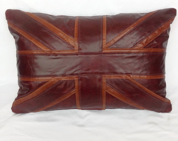 Cracked Leather Union Jack cushion