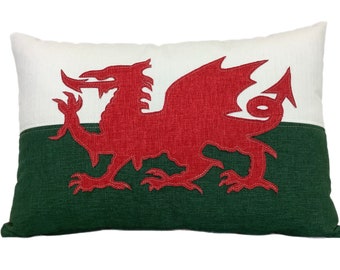 The Welsh flag cushion