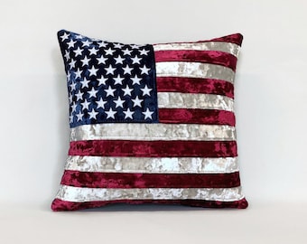 The Crushed velvet USA cushion