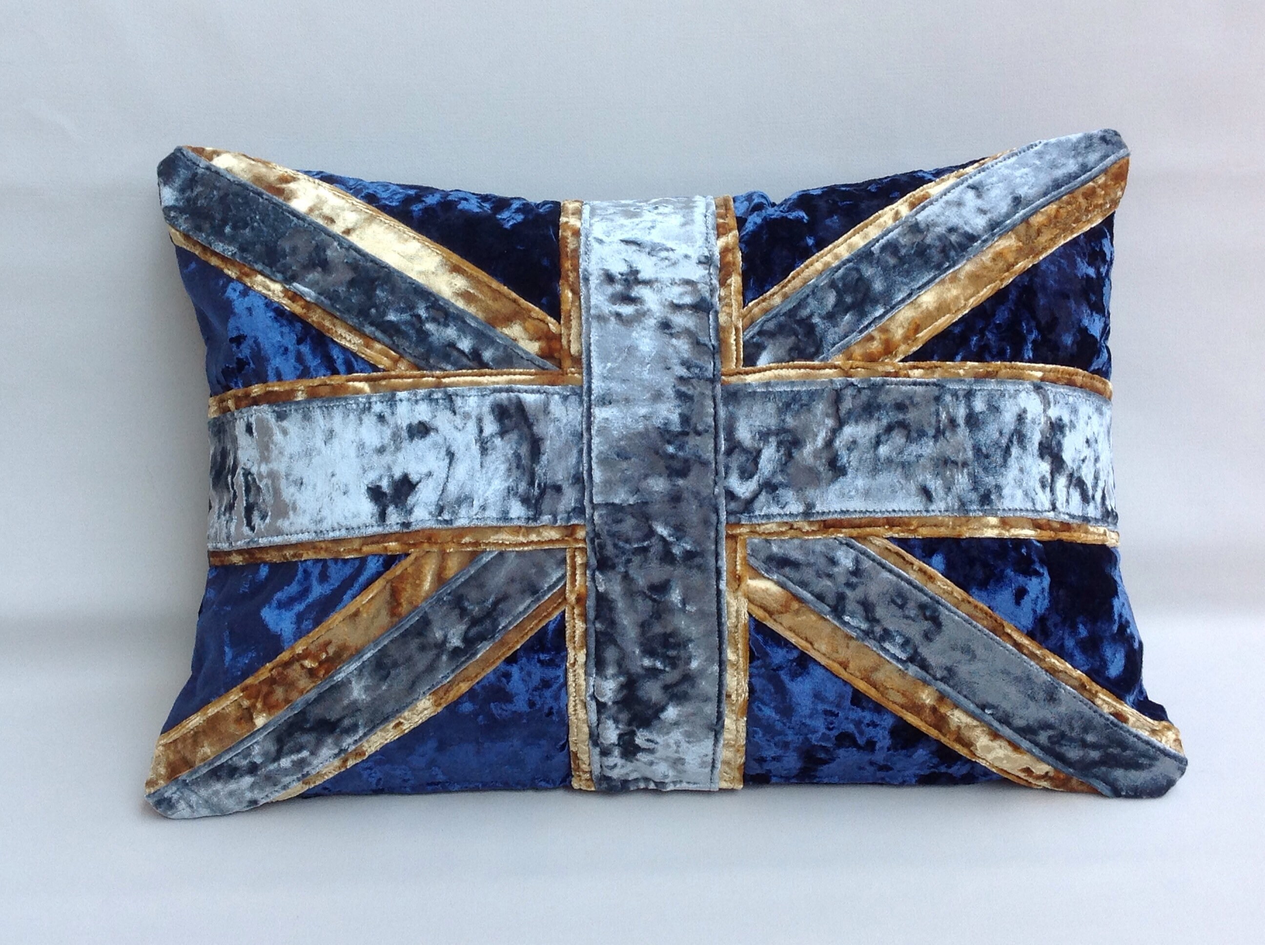 Crushed Velvet Union Jack Cushion
