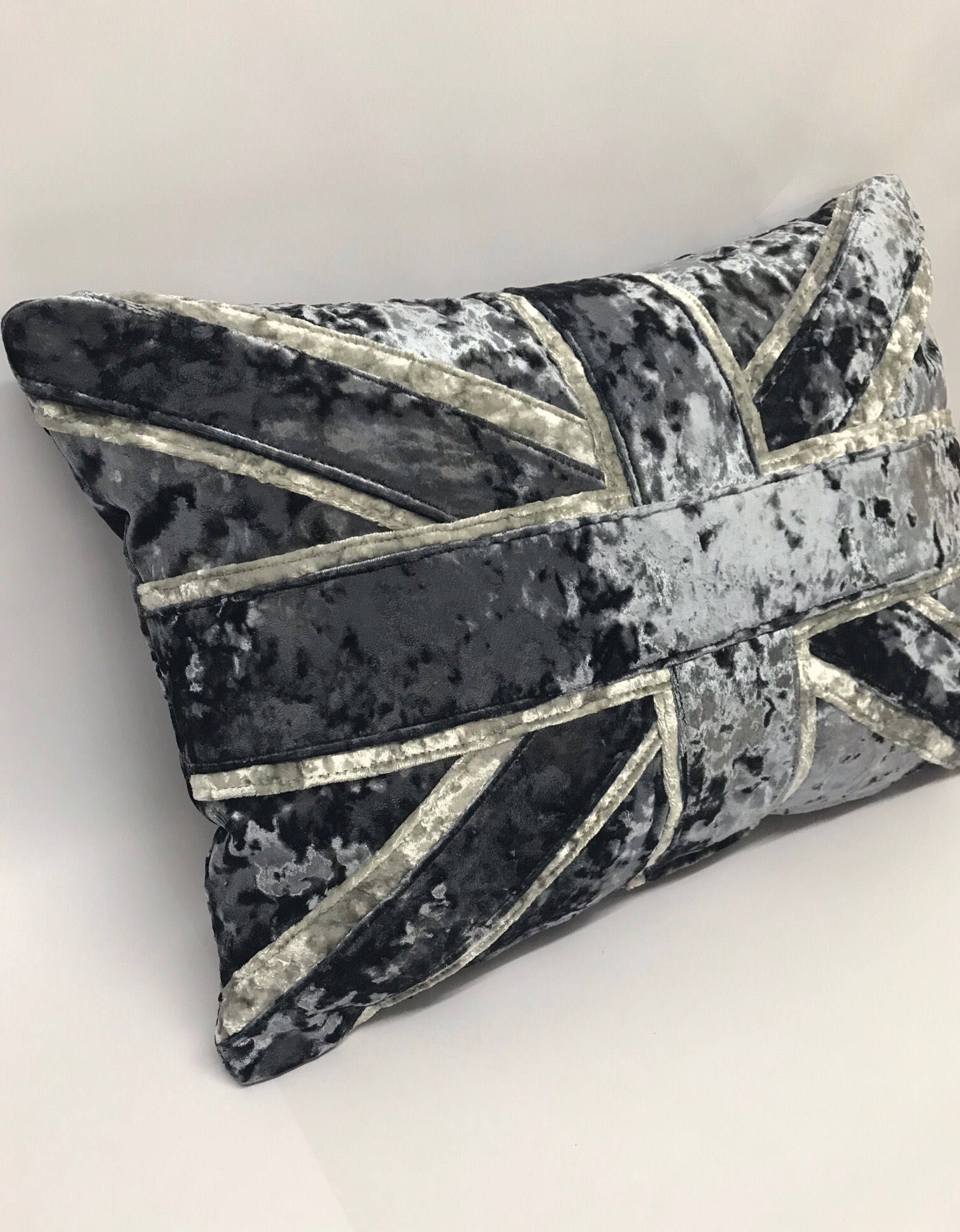 Crushed Velvet Union Jack Cushion