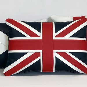 A collection of traditional leather Union cushions