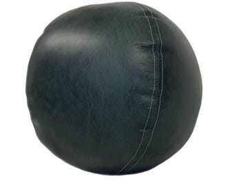 The Emerald green leather Ball Cushion