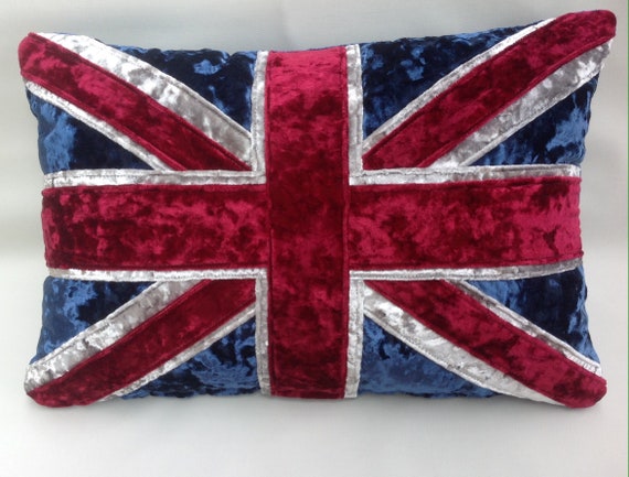 The Crushed Velvet Tradional Union Jack Cushion Etsy
