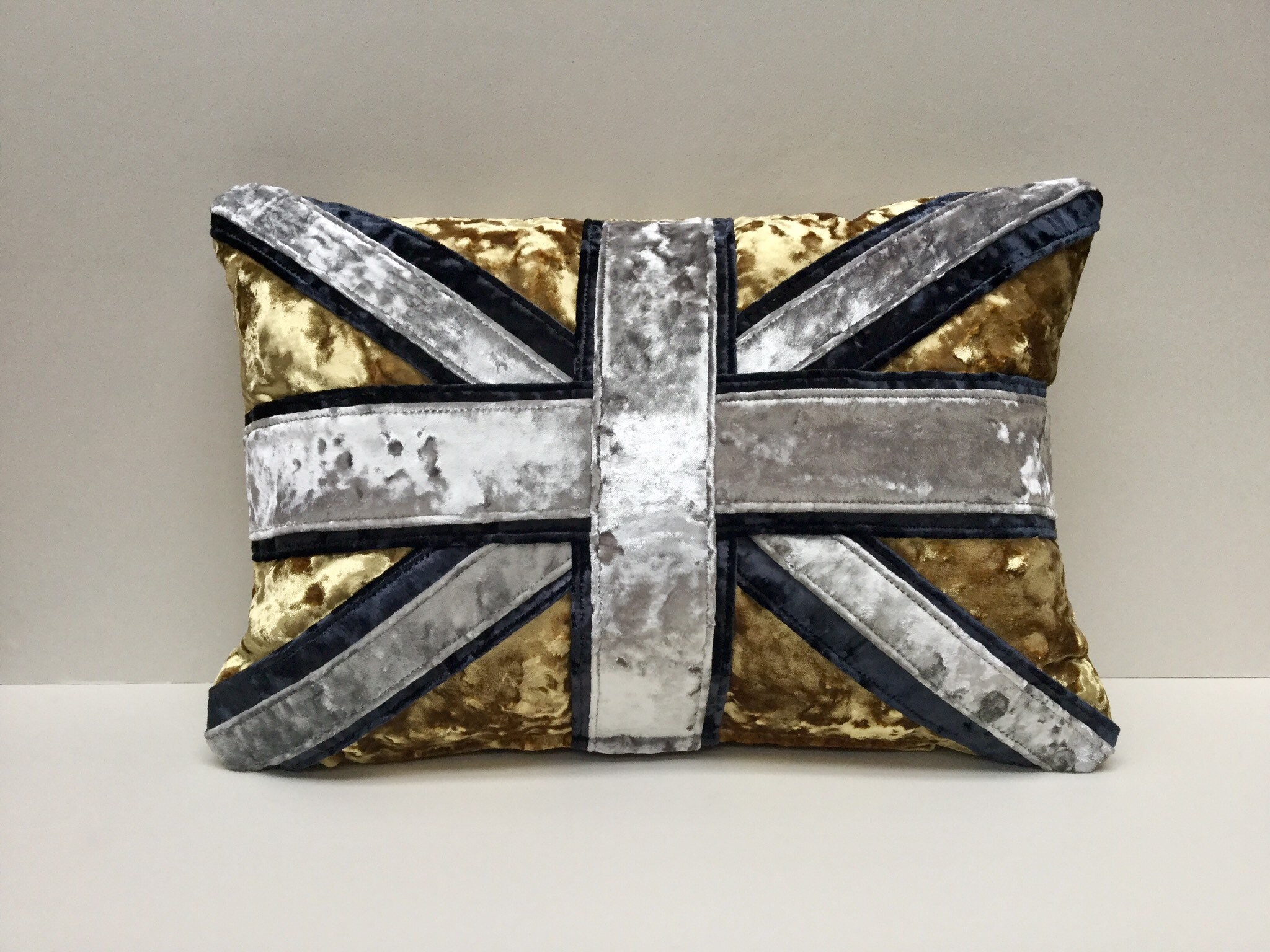 Crushed velvet Union Jack cushion Etsy