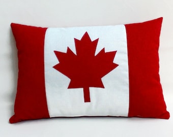 Canadian Maple Leaf Flag Pillow: Fire Retardant, Stain Resistant