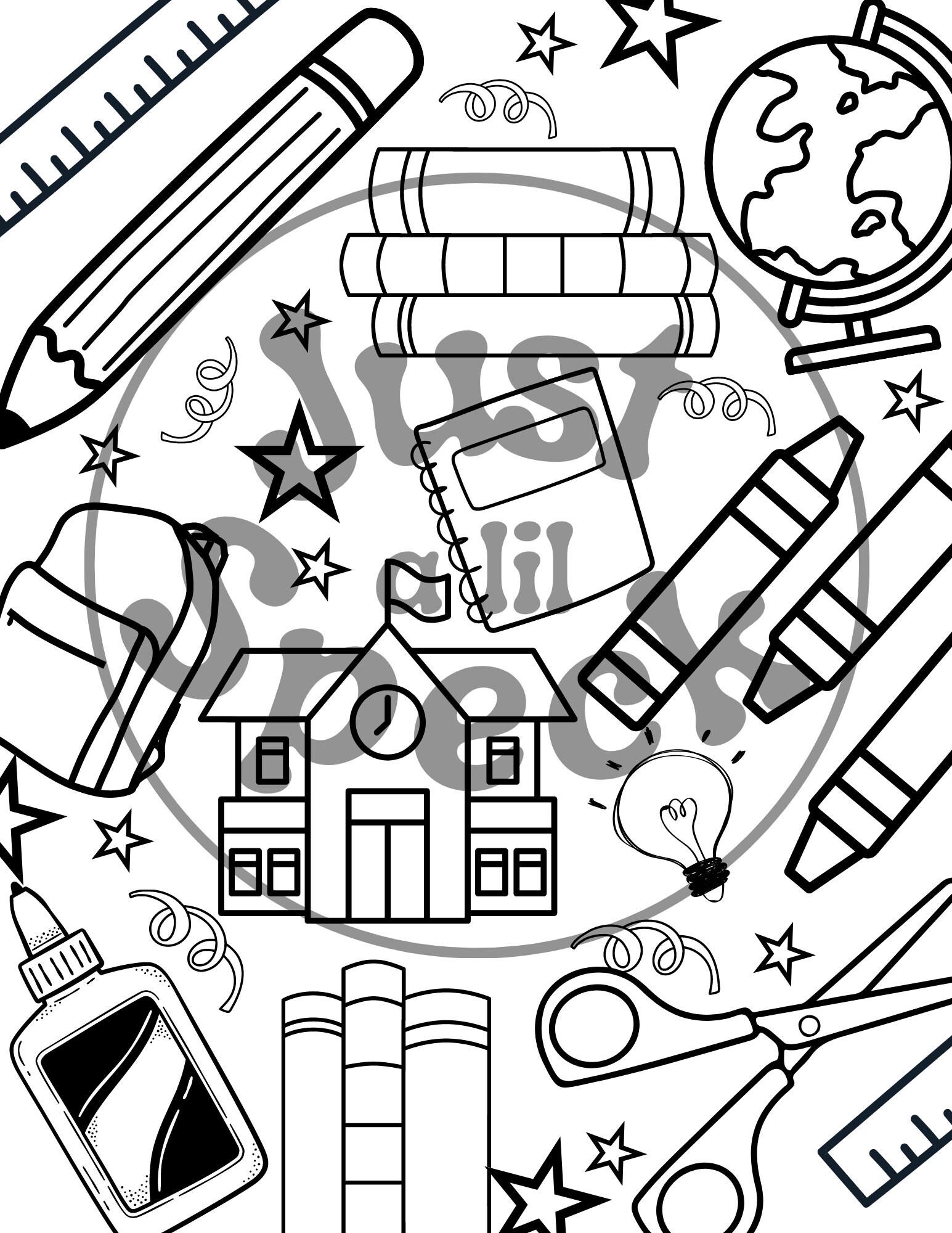 Back to School Printable Coloring Pages 4 Pack First Day - Etsy