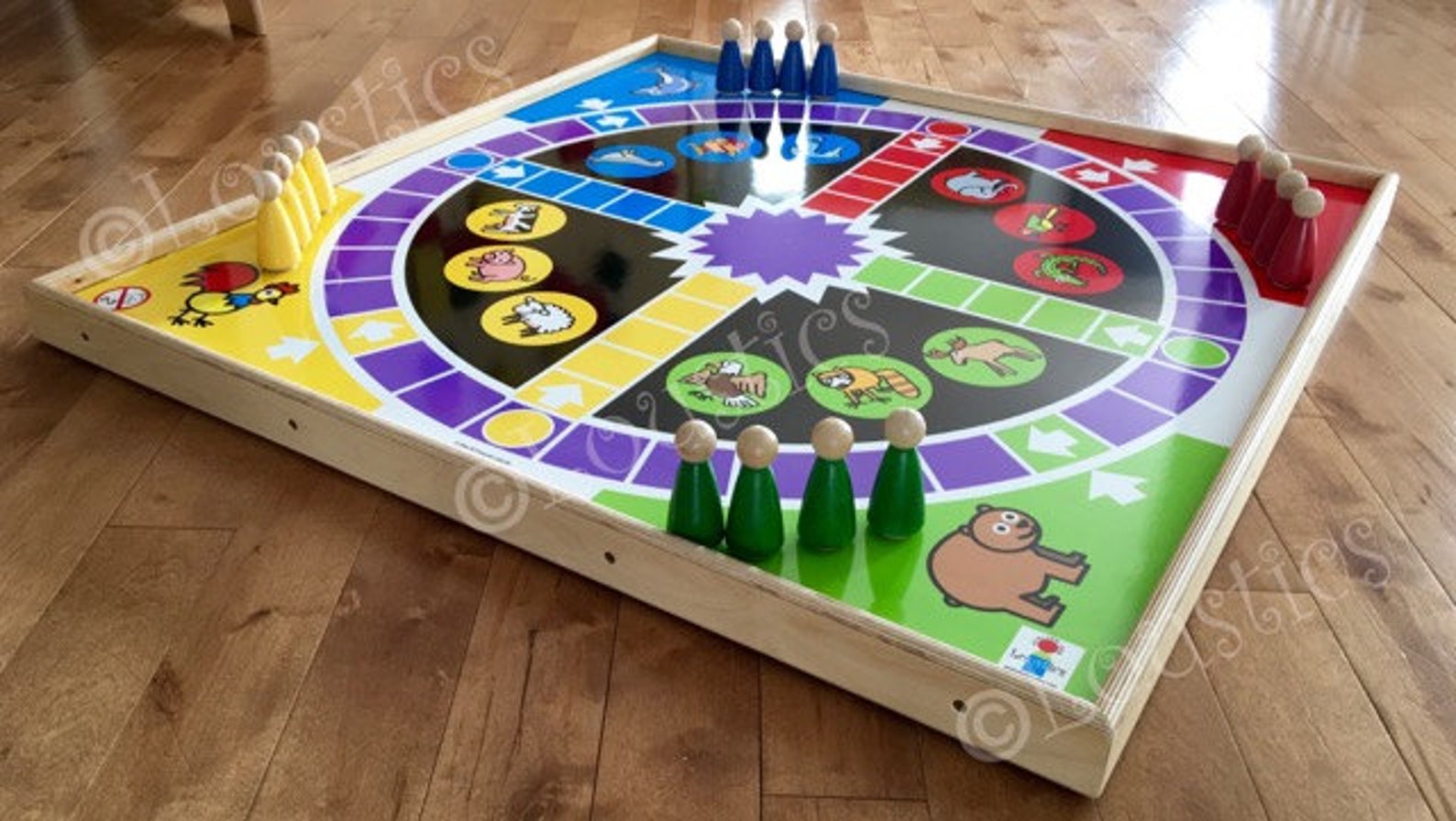 Large wooden table top game board for children printed on Etsy