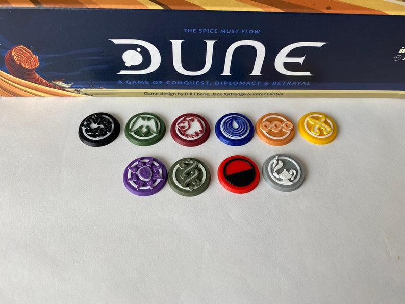 Player and Clan Tokens for Dune Board Game Clan Tokens Only ALL