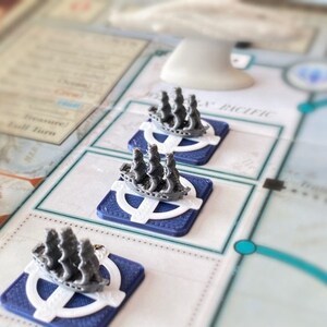 Hidden Ship & Resource Tokens for Nemo's War set of 32 Hidden Ships Only