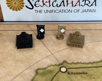 Kasteel- en vlagfiches voor Sekigahara