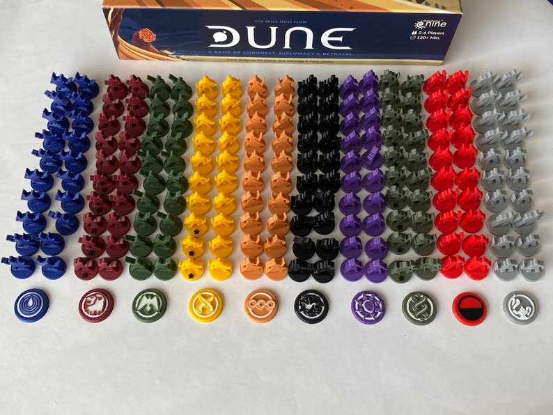 Player and Clan Tokens for Dune Board Game All In