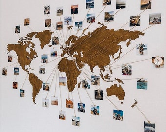 Carte du monde en bois