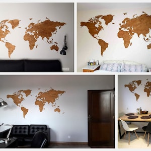 Mapa de madera del mundo
