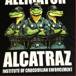 TRUMP T-Shirt--Alligator Alcatraz-Institute Of Crocodilian Enforcement